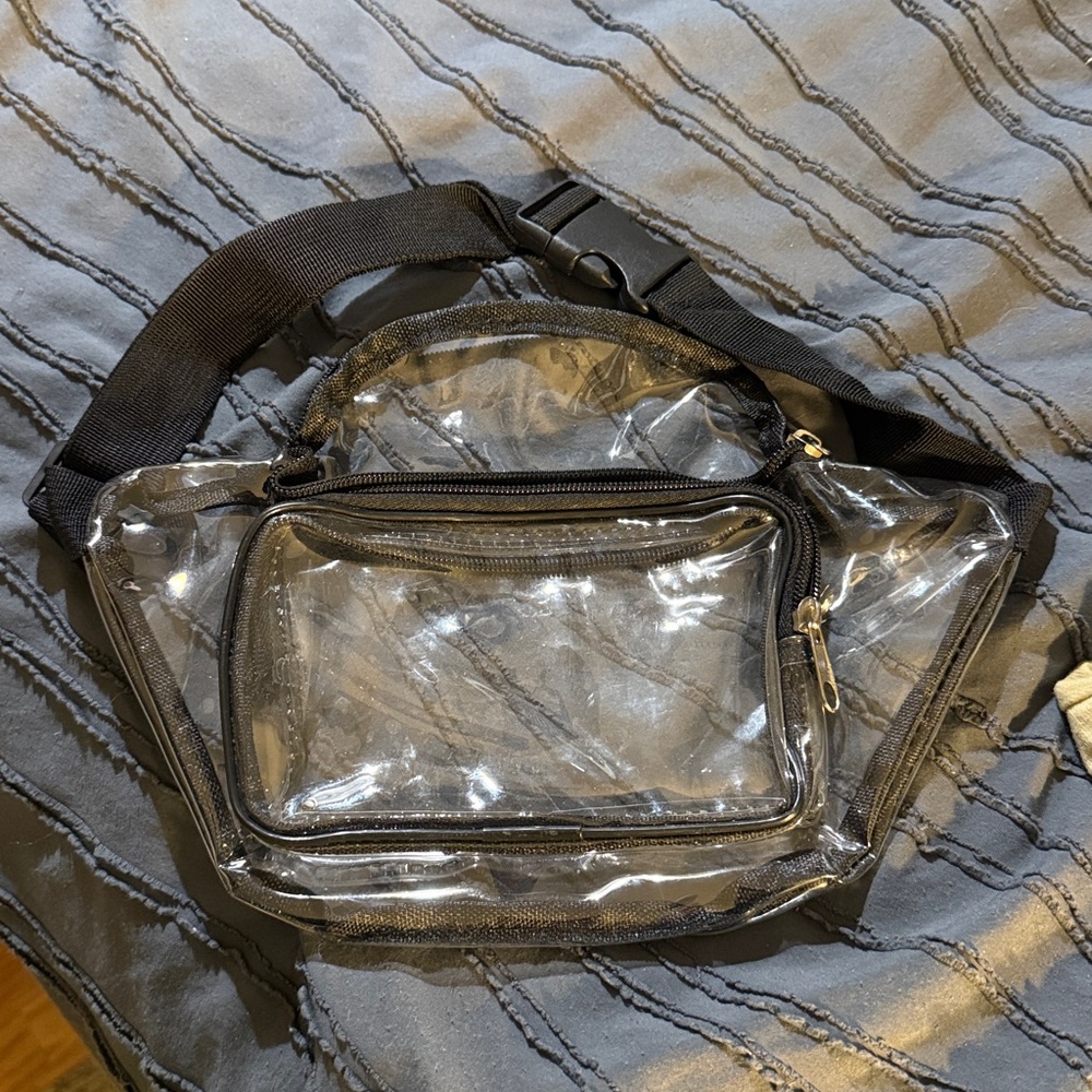 Clear and Black Transparent Fanny Pack